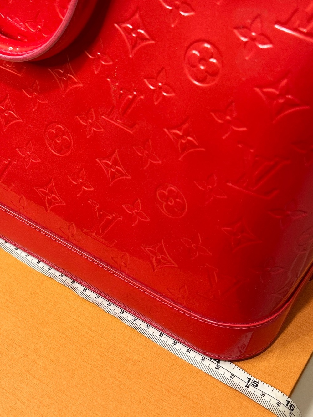 Louis Vuitton Alma PM Monogram Vernis Red Patent Leather Handbag - Picture 15 of 16
